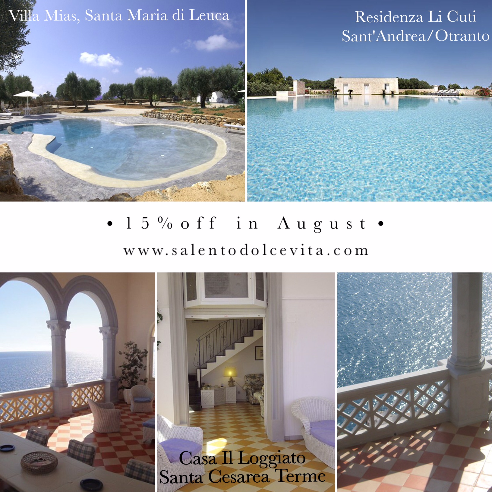 15 discount villa salento