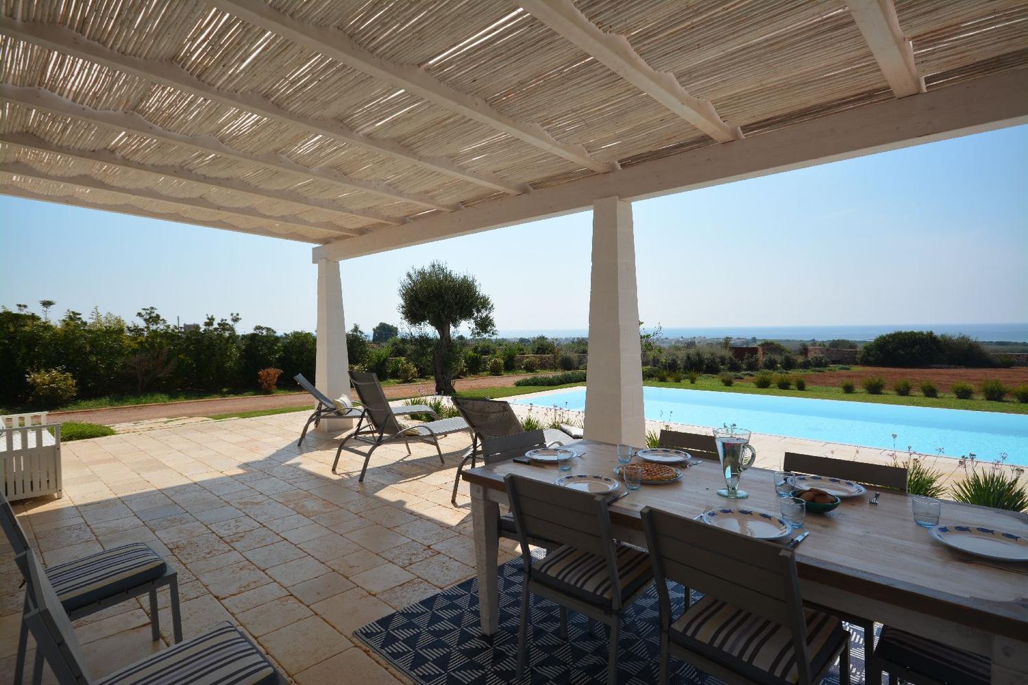 Möblierte Terrasse mit Meerblick