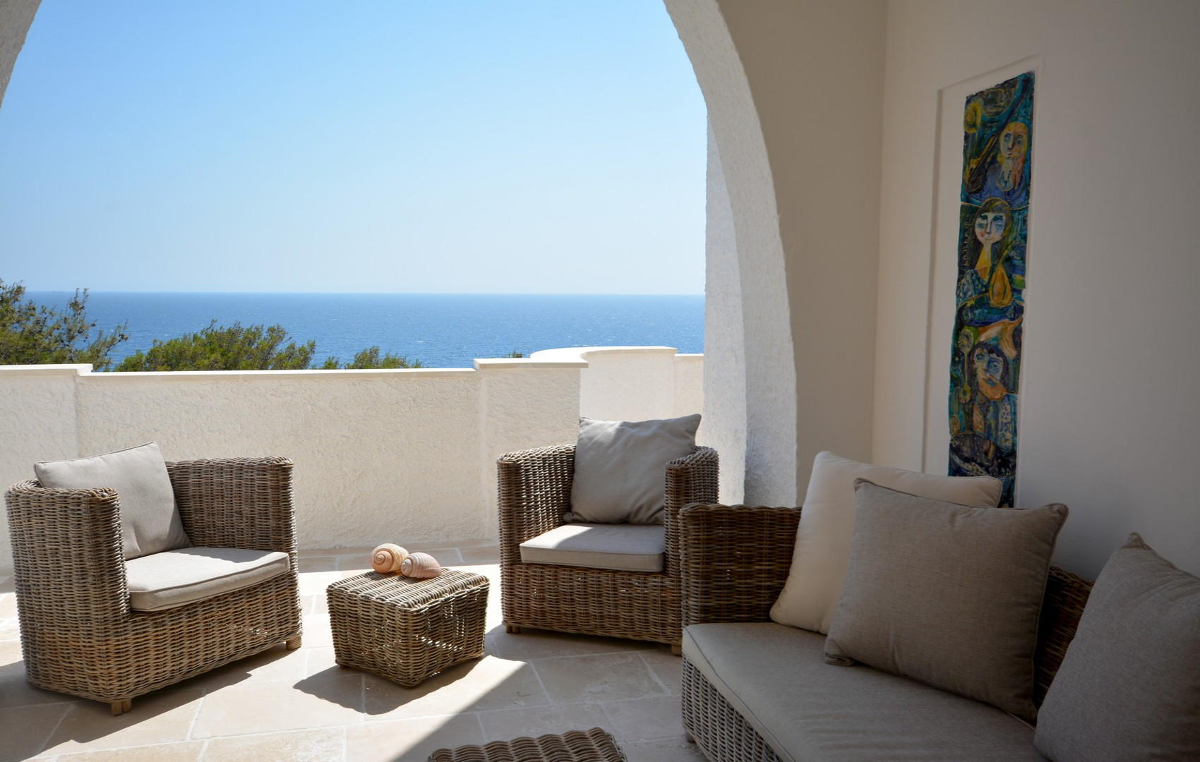 Primo piano - Terrazza attrezzata con vista mare