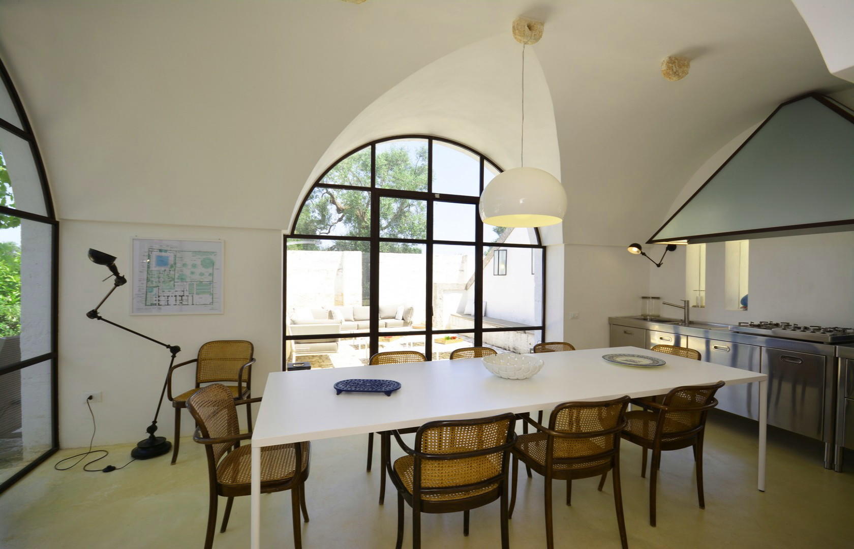 Ground floor, dining room with design kitchen corner