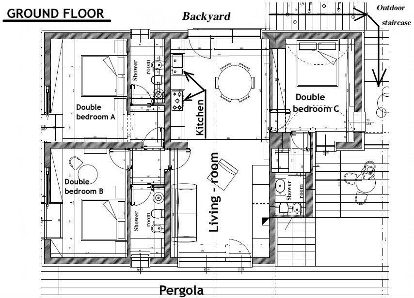 Piano terra - pianta della Villa