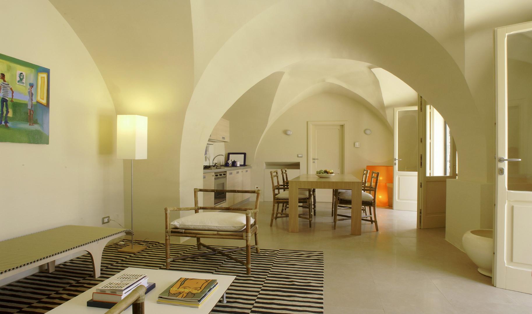 Guest house A - Suite quattro Vele -Open space con soggiorno sala da pranzo e angolo cottura