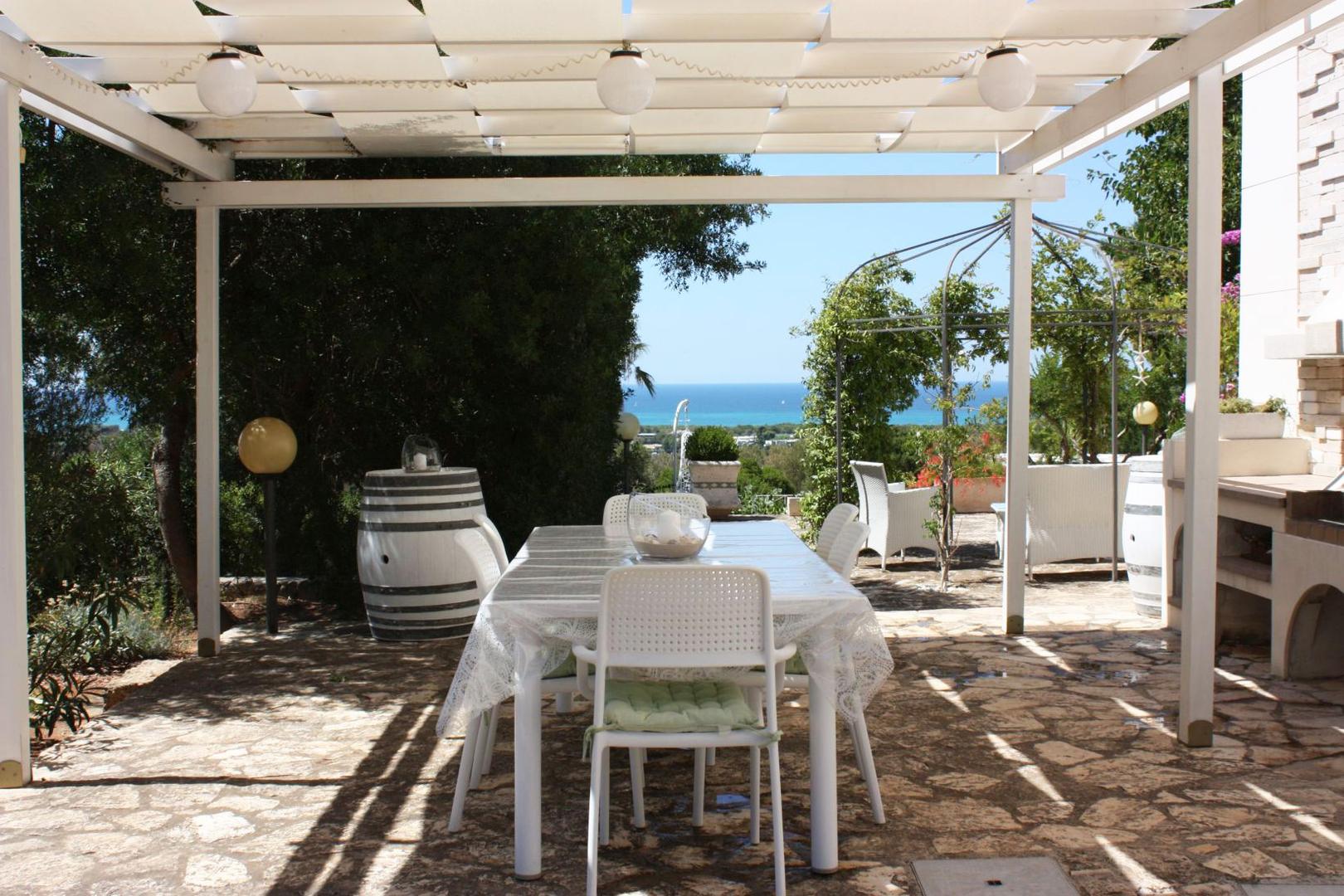 Backyard side gazebo and barbecue area