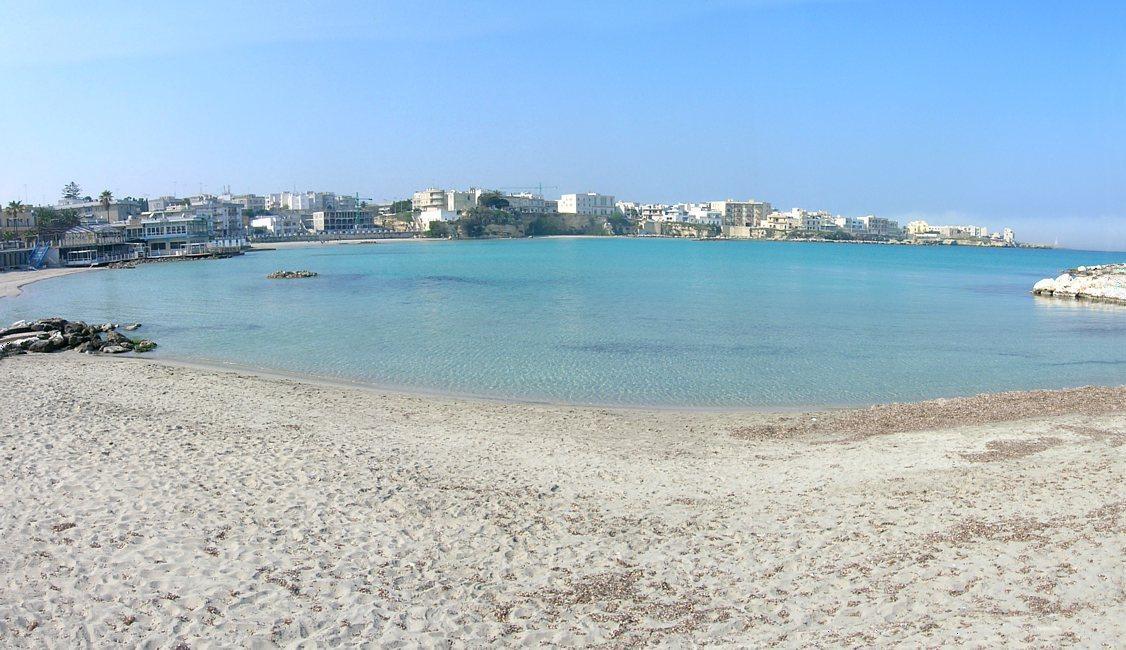Otranto bay sandy beach and sea