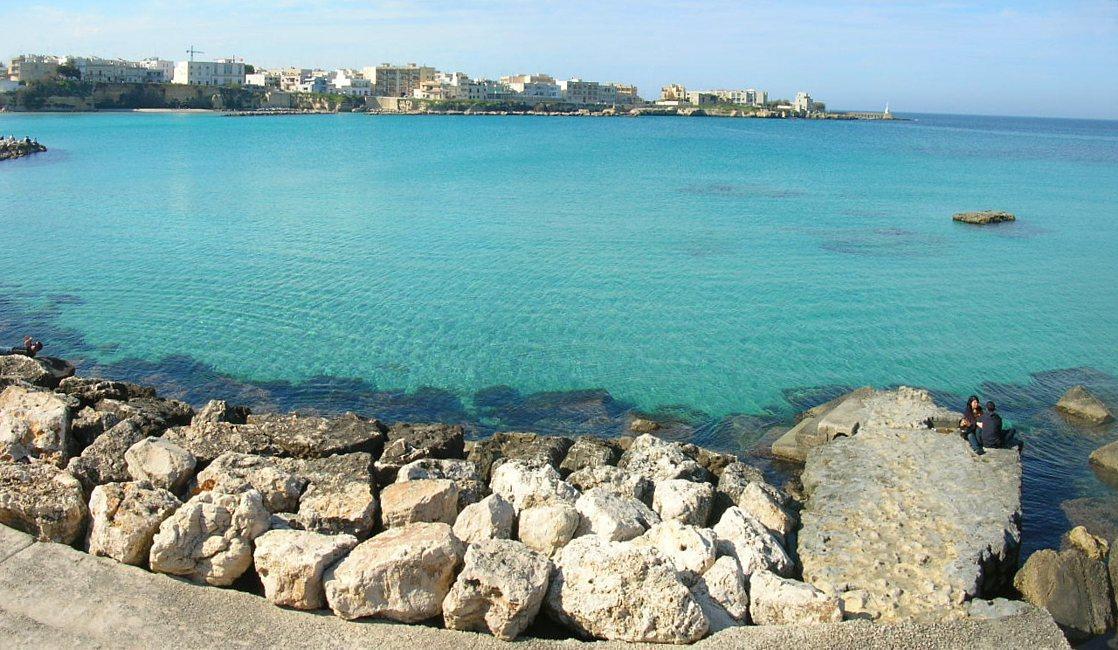 Otranto views of the bay with crystal clear sea