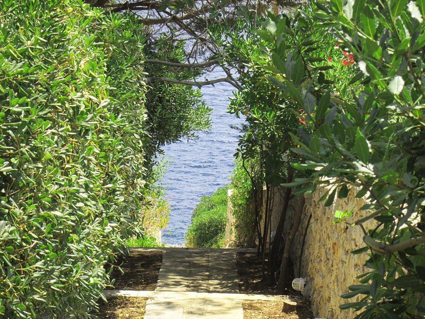 Stairs leading to the sea access