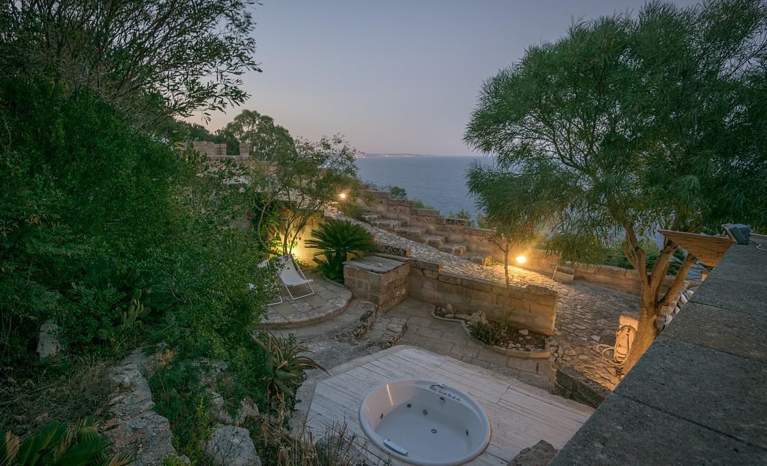 Whirlpool tub garden sea view