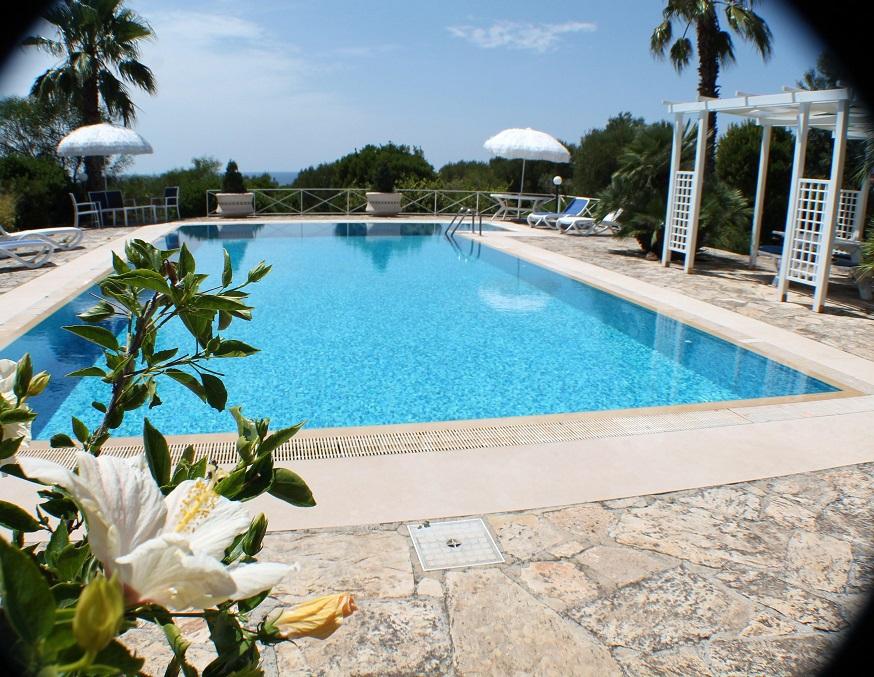 Swimming pool area with sea-view