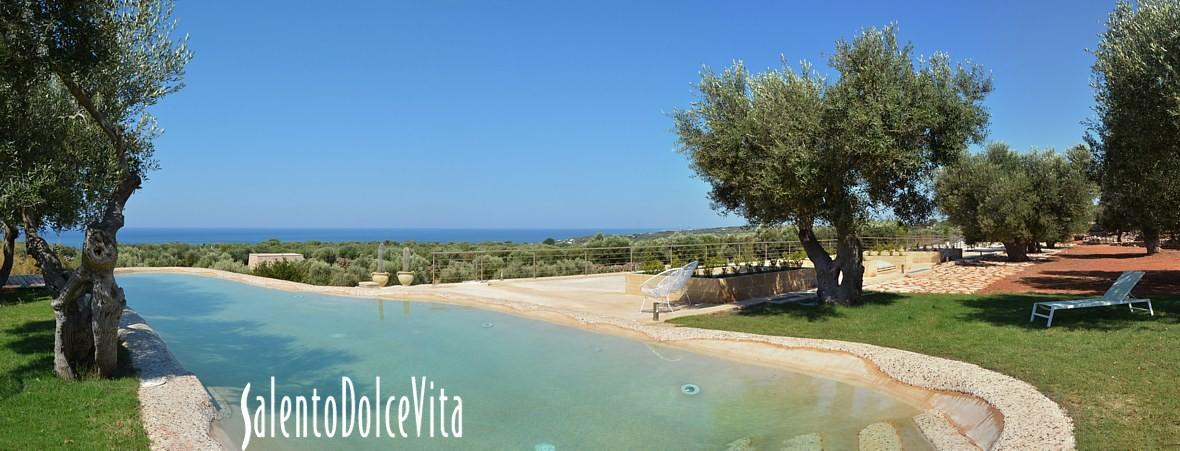 Swimming pool area Panoramic sea view 