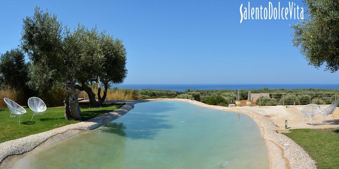 Swimming pool area Panoramic sea view 