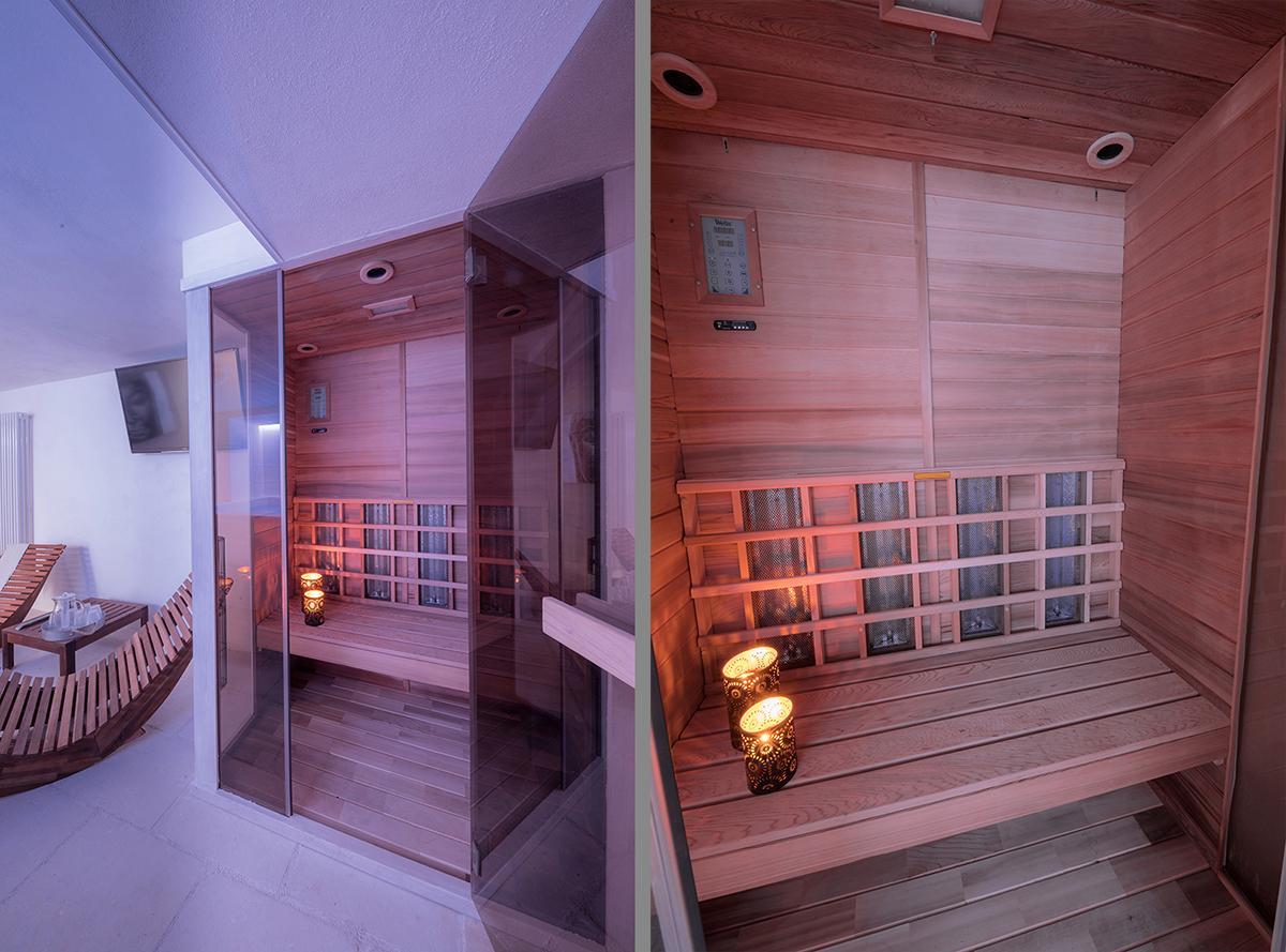 down floor SPA area sauna, die Saune