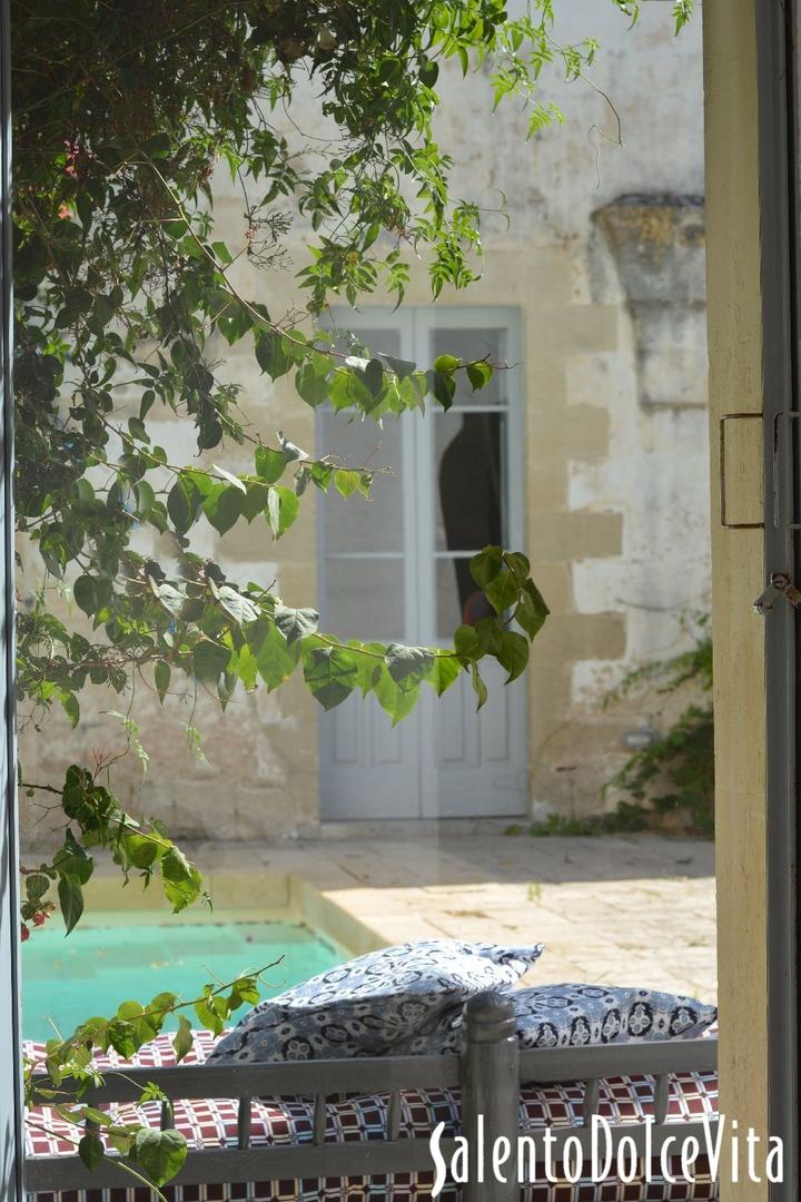 ground floor Twin bedroom C courtyard view