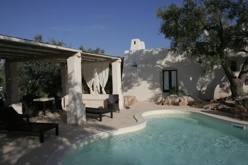 Swimming pool and common pergola