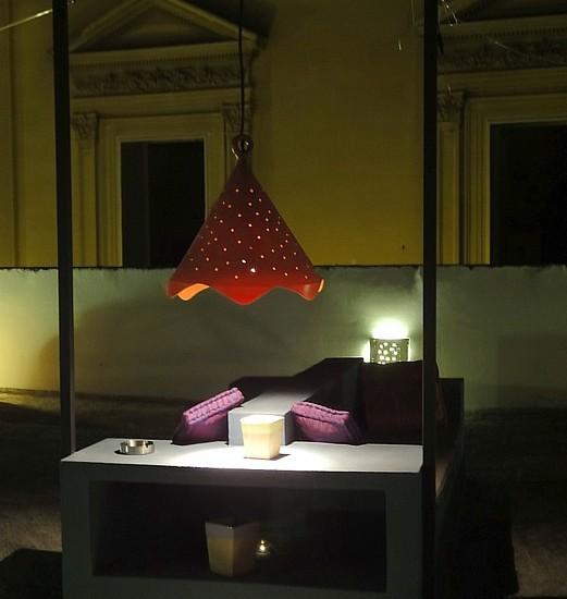 Furnished terrace by night