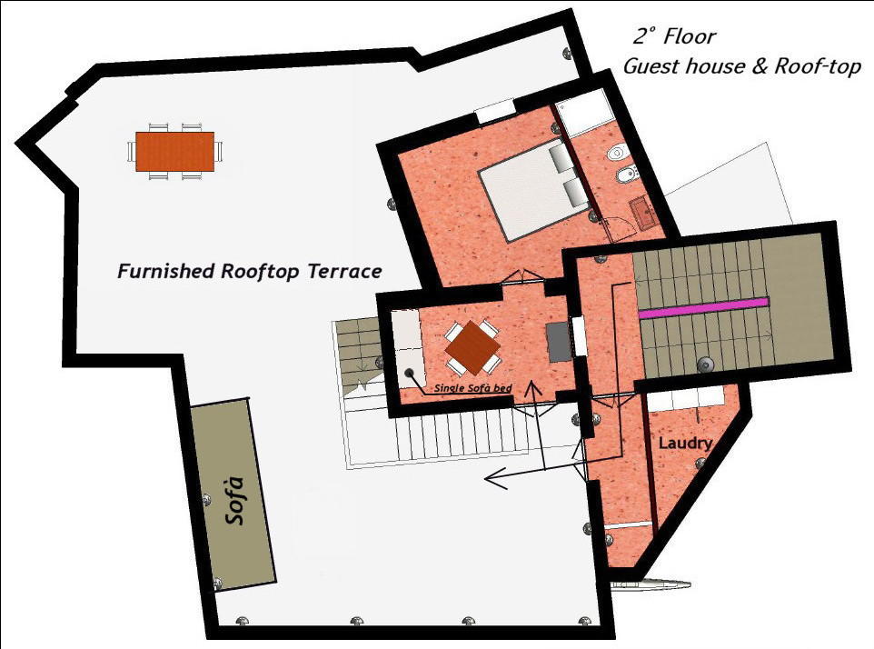 Secondo piano - dependance terrazzo - pianta