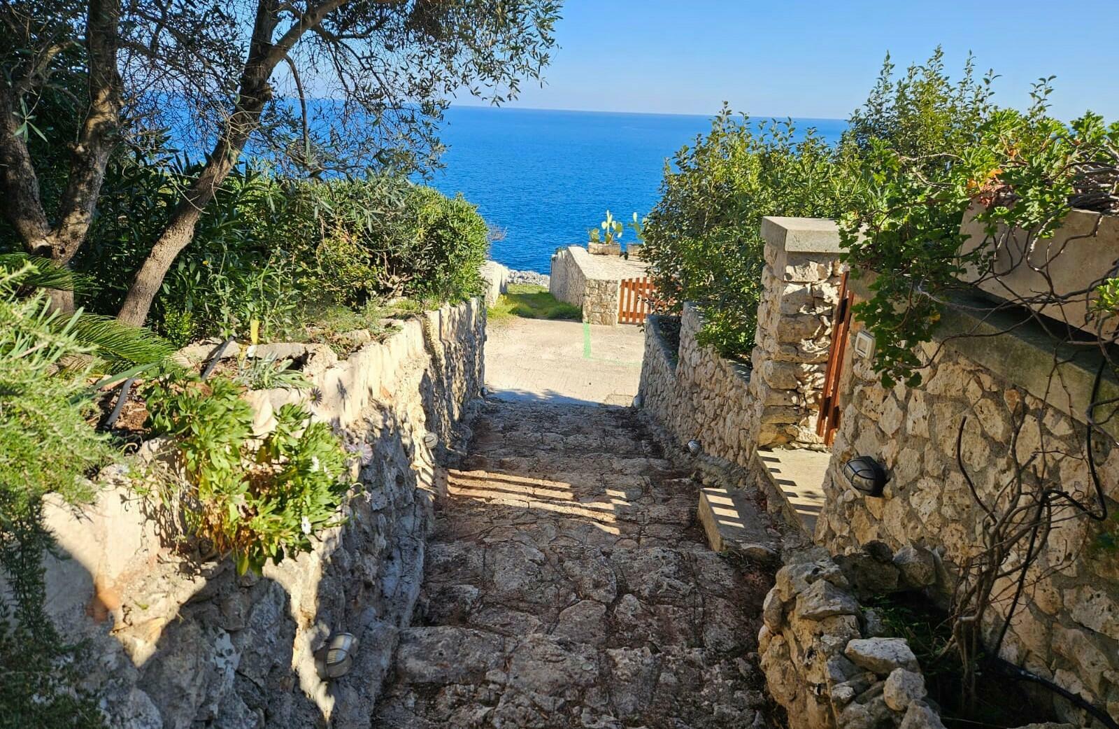 Stairs leading to the sea access