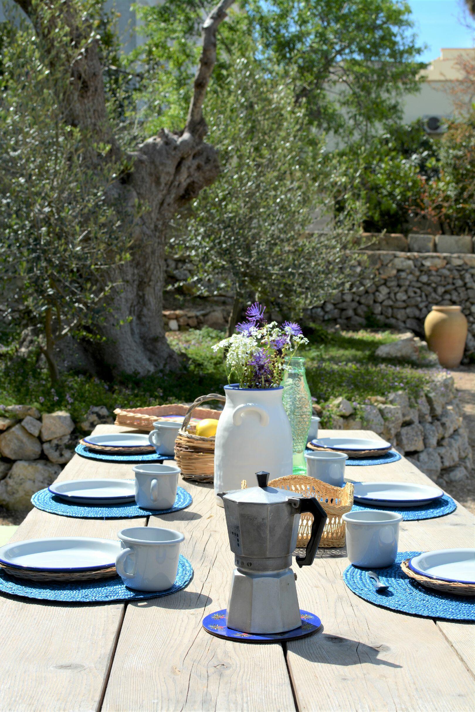 Dining table in the garden