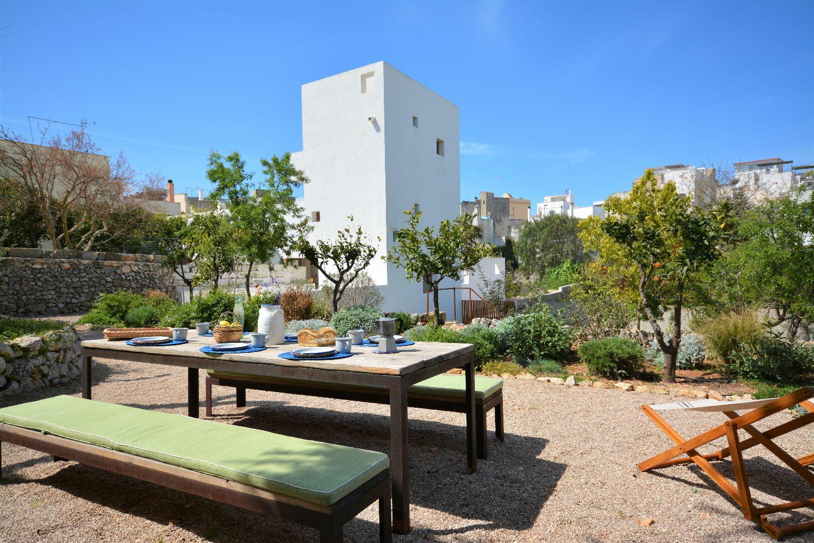 Dining table in the garden