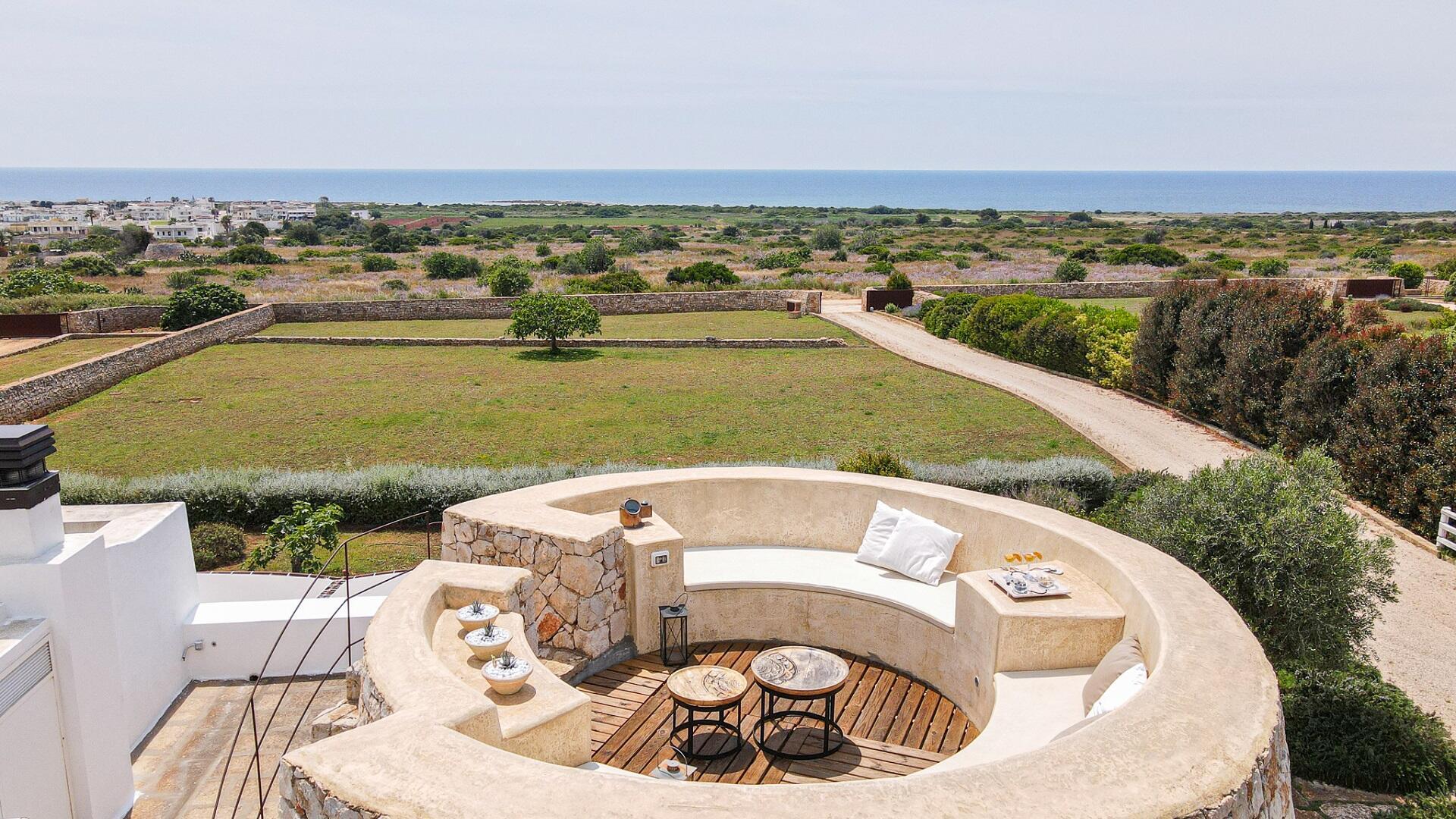 Upper level roof top sea view