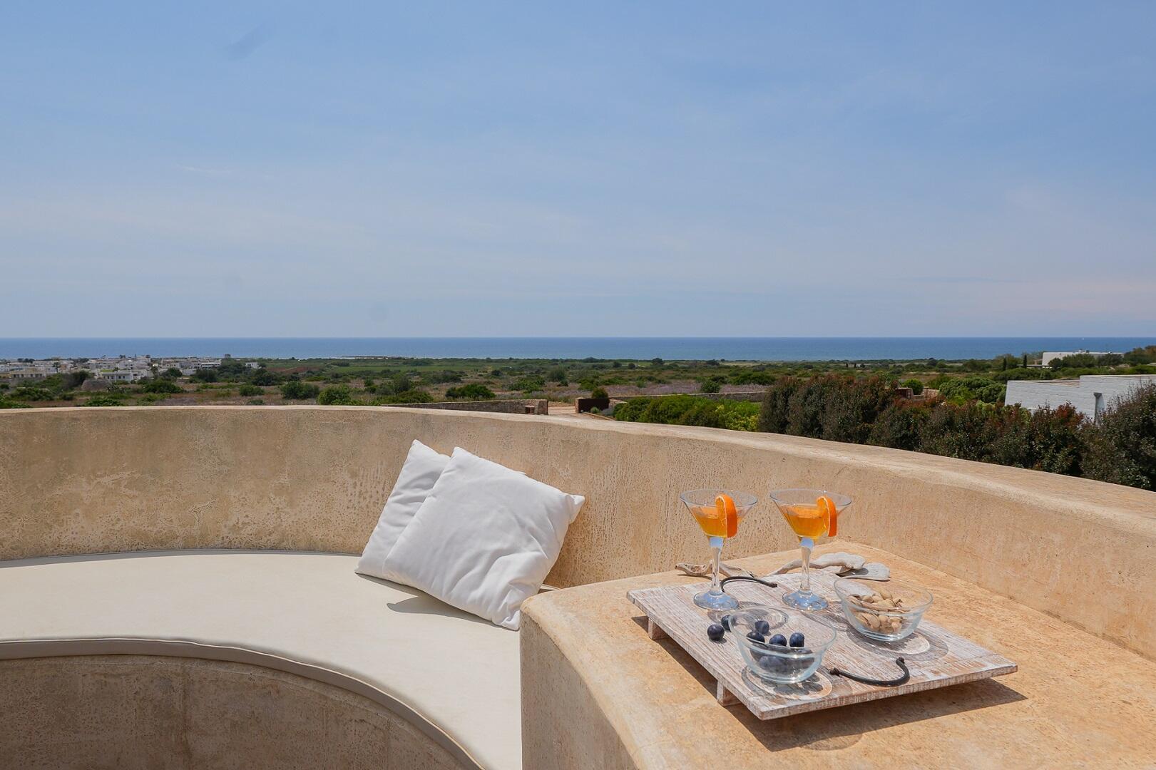 Upper level roof top sea view