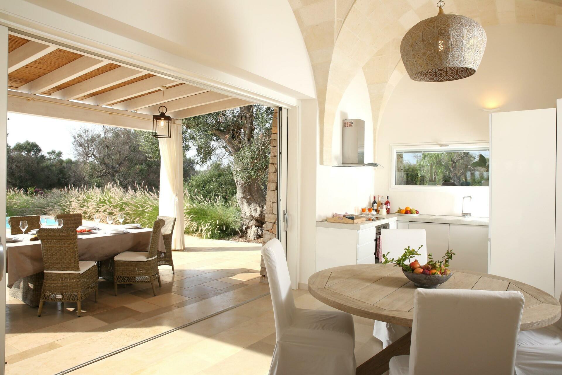 Ground floor - living area with kitchen and dining table