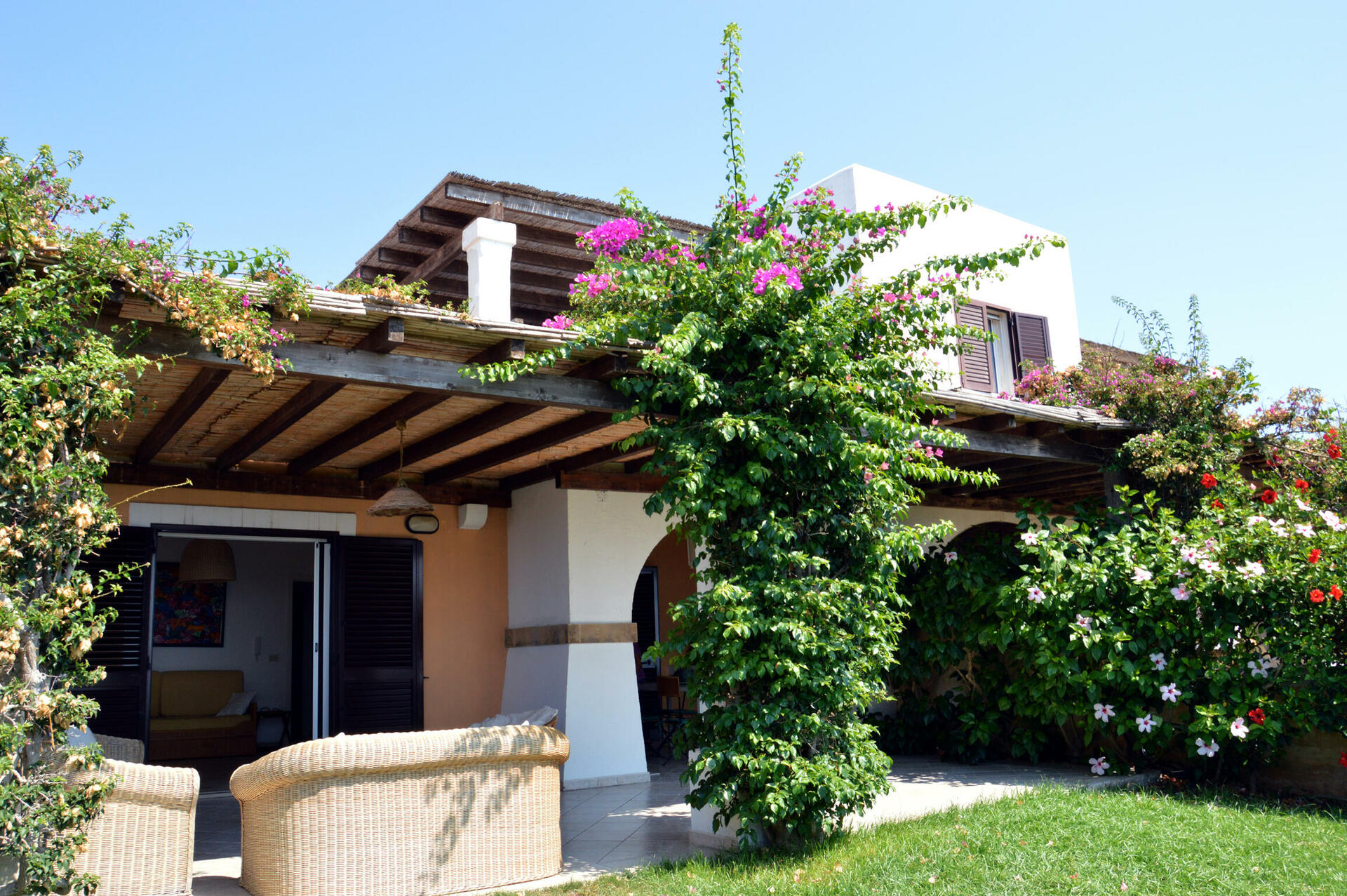 Extérieur - pergola et jardin