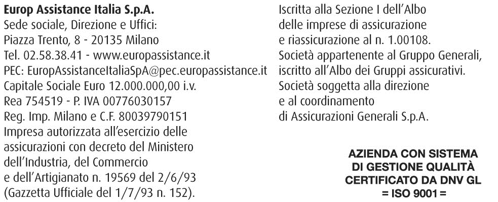 firma Europ Assistance assicurazione prenotazione con SalentoDolceVita